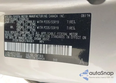 2015 Lexus Rx 350 из США, поврежденный, VIN 2T2ZK1BA3FC164561